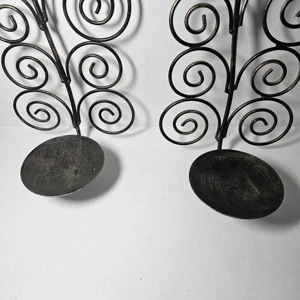 Antique-style Leaf Branch Wall-mounted Metal Candle Sconces 18